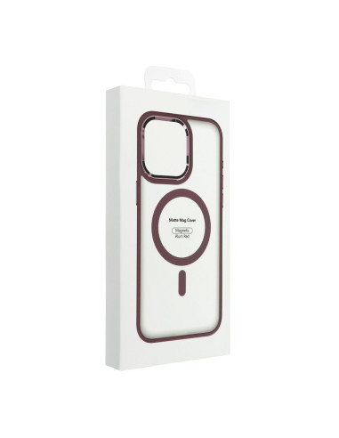 MATTE MAG COVER case compatible with MagSafe for IPHONE 16 Pro plum red