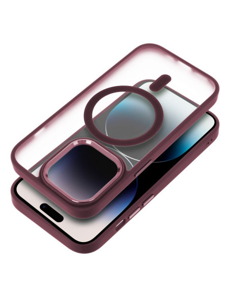 MATTE MAG COVER case compatible with MagSafe for IPHONE 16 plum red