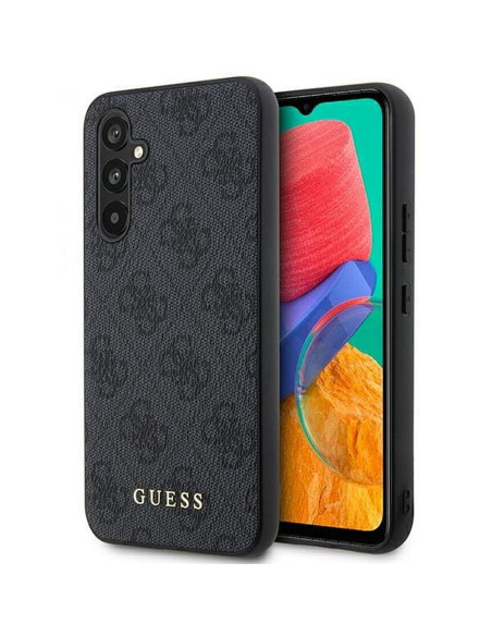 Véritable GUESS Case GUHCSA54G4GFGR pour Samsung A54 (4G Metal Gold Logo / Grey)