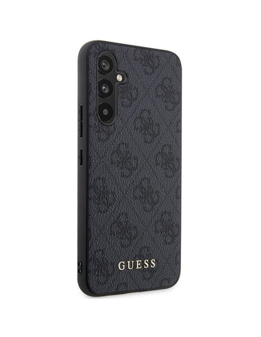 Véritable GUESS Case GUHCSA54G4GFGR pour Samsung A54 (4G Metal Gold Logo / Grey)
