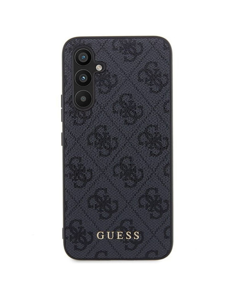 Véritable GUESS Case GUHCSA54G4GFGR pour Samsung A54 (4G Metal Gold Logo / Grey)