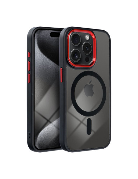 COLOR EDGE MAG COVER case compatible with MagSafe for IPHONE 16 Pro Max black red