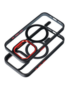 COLOR EDGE MAG COVER case compatible with MagSafe for IPHONE 16 Pro Max black red 2