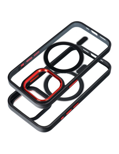 COLOR EDGE MAG COVER case compatible with MagSafe for IPHONE 16 Pro Max black red