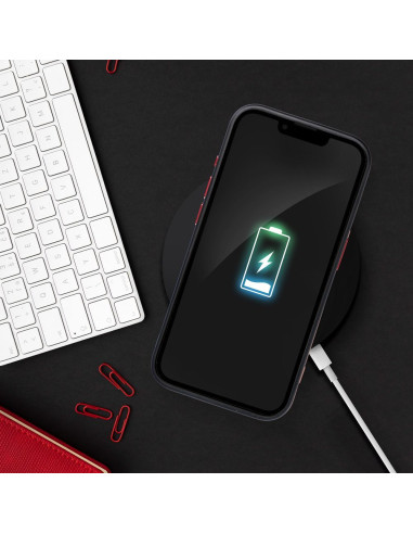 COLOR EDGE MAG COVER case compatible with MagSafe for IPHONE 16 Pro Max black red