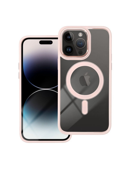 COLOR EDGE MAG COVER case compatible with MagSafe for IPHONE 16 pink
