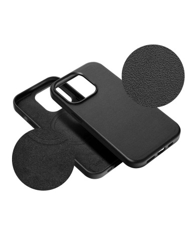 LEATHER MAG COVER case for IPHONE 16 Pro black