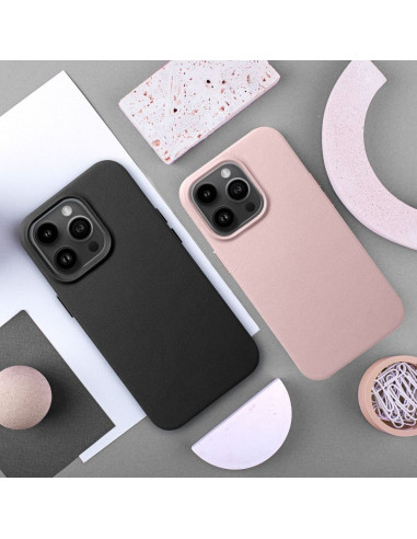 LEATHER MAG COVER case for IPHONE 16 Plus black