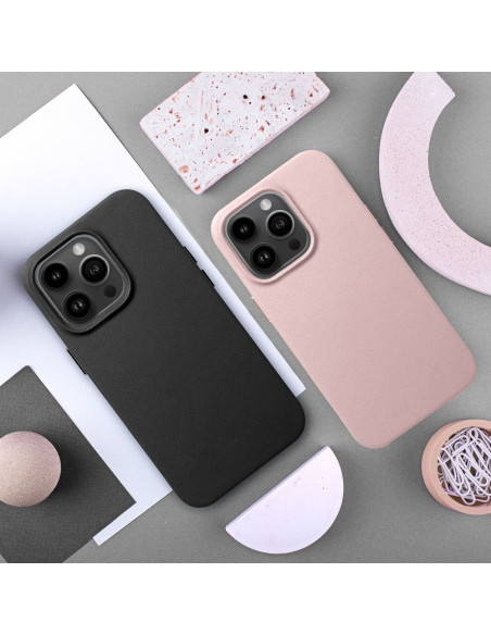 LEATHER MAG COVER case for IPHONE 16 Plus black