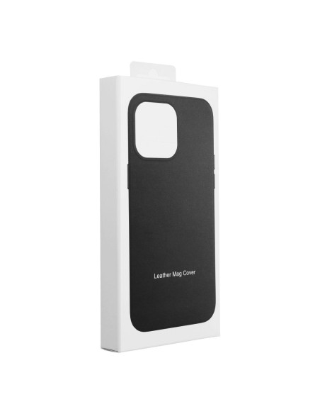 LEATHER MAG COVER case for IPHONE 16 Plus black