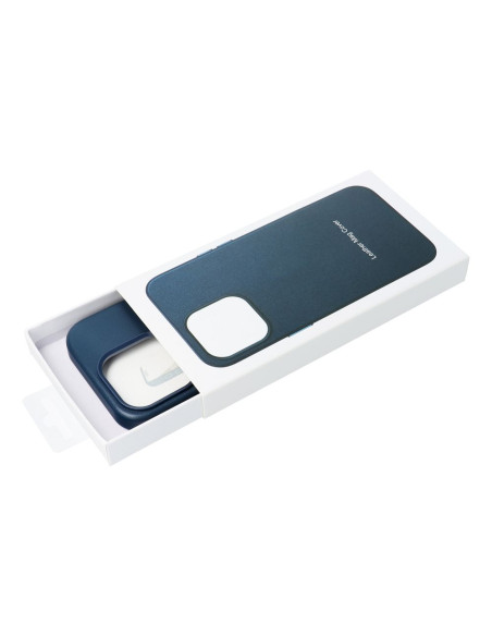 LEATHER MAG COVER case for IPHONE 16 Plus indigo blue