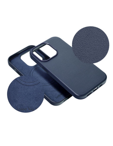 LEATHER MAG COVER case for IPHONE 16 Pro indigo blue