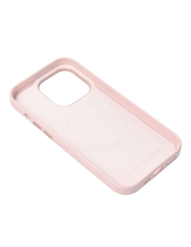 LEATHER MAG COVER case for IPHONE 16 Pro sand pink