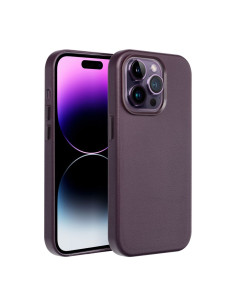 LEATHER MAG COVER case for IPHONE 16 Pro Max dark violet