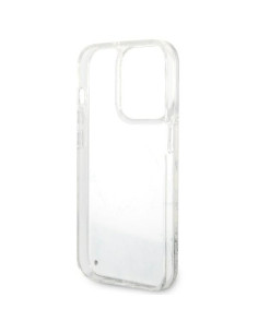 GUESS Coque pour IPHONE 14 Pro GUHCP14LLCSGSGH (Liquid Glitter Marble) blanc 2