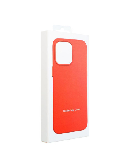 LEATHER MAG COVER case for IPHONE 16 Plus red