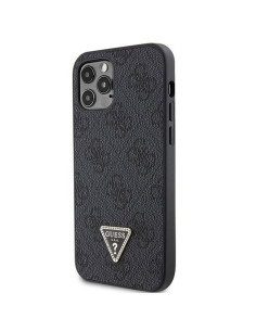 Véritable GUESS Case GUHCP12MP4TDSCPK pour iPhone 12 / 12 PRO (Metal Logo Starss Crossbody / noir) 2
