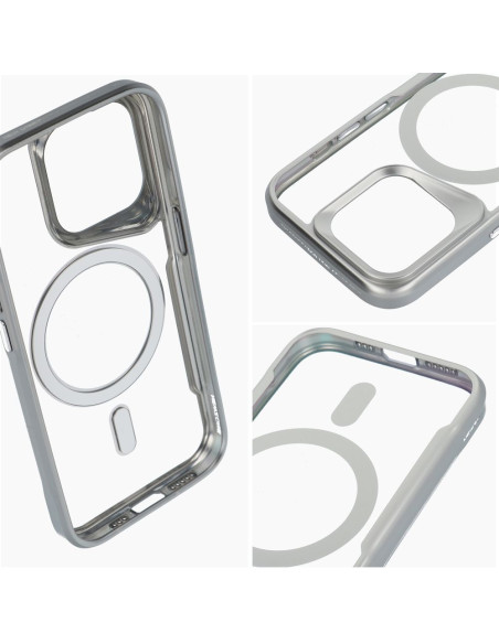 ERGOFIT NEWZONE Coque compatible avec MagSafe pour IPHONE 15 PRO MAX argenté