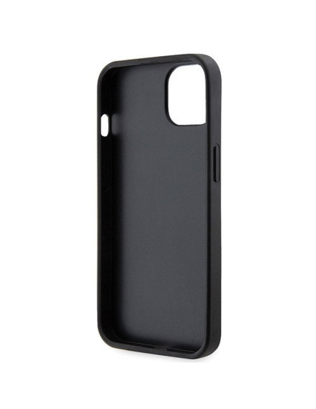Véritable GUESS Case GUHCP13MP4TDSCPK pour iPhone 13 (Metal Logo Starss Crossbody / Black)