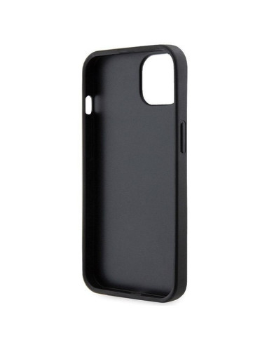 Véritable GUESS Case GUHCP14SP4TDSCPK pour iPhone 14 (Metal Logo Starss Crossbody / Black)
