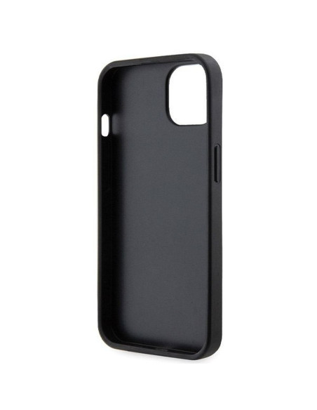 Véritable GUESS Case GUHCP14SP4TDSCPK pour iPhone 14 (Metal Logo Starss Crossbody / Black)