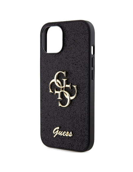 Véritable GUESS Case GUHCP15MHG4SGK pour iPhone 15 PLUS (Fixed Glitter Big 4G / noir)