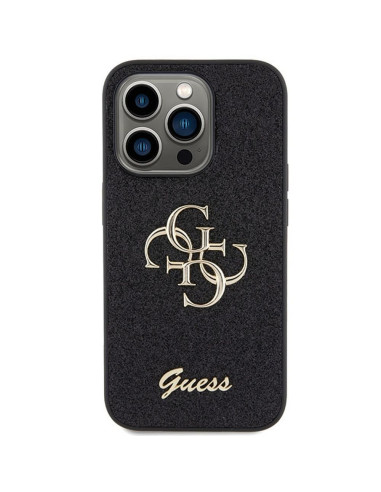 Véritable GUESS Case GUHCP15XHG4SGK pour iPhone 15 PRO MAX (Fixed Glitter Big 4G / noir)