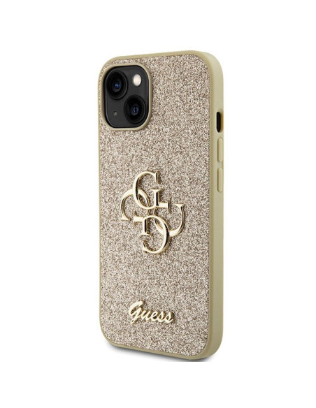 Véritable GUESS Case GUHCP15MHG4SGD pour iPhone 15 PLUS (Fixed Glitter Big 4G / Gold)