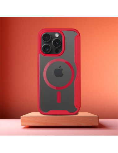 Étui Smart Mag pour IPHONE 16 PRO MAX compatible avec MagSafe rouge