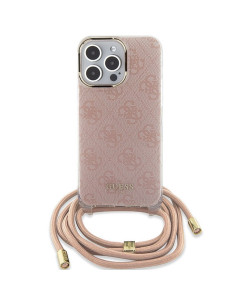 GUESS Coque pour IPHONE 15 Pro Max GUHCP15XHC4SEP (Crossbody Cord 4G Print) rose 2