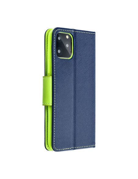 Etui pour IPHONE 16 bleu marine / vert lime