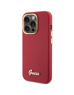 Coque GUESS pour IPHONE 15 Pro GUHCP15LSMBSLM (Silicone Script Metal Logo & Frame) magenta 2