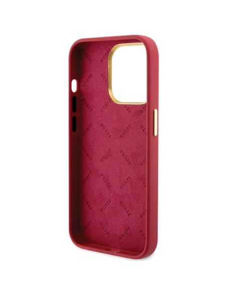Coque GUESS pour IPHONE 15 Pro GUHCP15LSMBSLM (Silicone Script Metal Logo & Frame) magenta