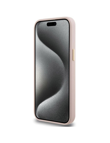 Coque GUESS pour IPHONE 15 Pro GUHCP15LSMBSLP (Silicone Script Metal Logo & Frame) rose