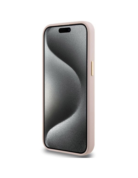 Coque GUESS pour IPHONE 15 Pro GUHCP15LSMBSLP (Silicone Script Metal Logo & Frame) rose