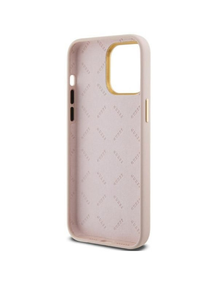 Coque GUESS pour IPHONE 15 Pro GUHCP15LSMBSLP (Silicone Script Metal Logo & Frame) rose