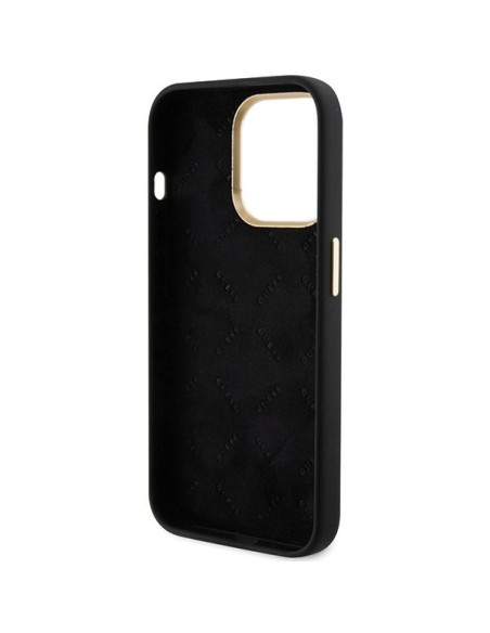 Coque GUESS pour IPHONE 15 Pro GUHCP15LSMBSLK (Silicone Script Metal Logo & Frame) noir