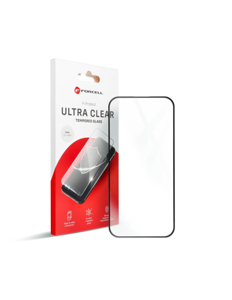 Forcell Verre trempé ultra clair - pour Iphone 16 Plus noir