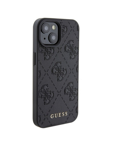 Véritable GUESS Case GUHCP15SP4EPMK pour iPhone 15 (Quilted 4G Classic / Black)