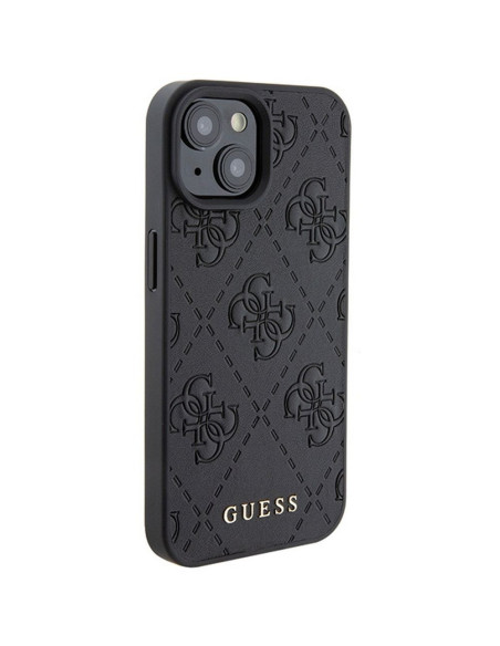 Véritable GUESS Case GUHCP15SP4EPMK pour iPhone 15 (Quilted 4G Classic / Black)