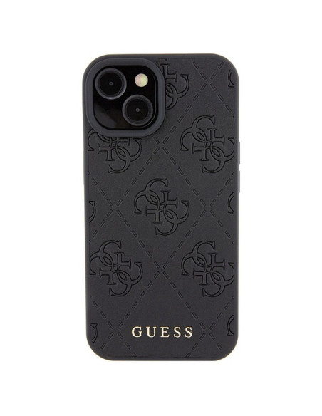 Véritable GUESS Case GUHCP15SP4EPMK pour iPhone 15 (Quilted 4G Classic / Black)
