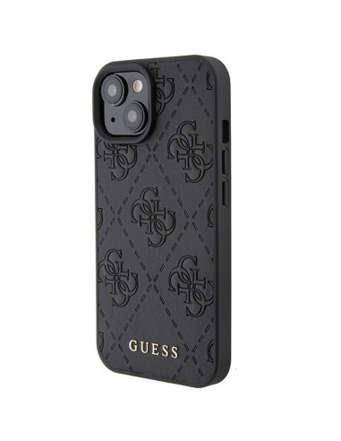 Véritable GUESS Case GUHCP15SP4EPMK pour iPhone 15 (Quilted 4G Classic / Black)