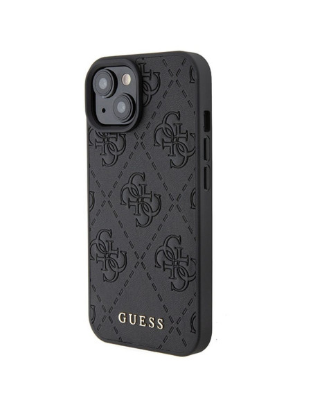 Véritable GUESS Case GUHCP15SP4EPMK pour iPhone 15 (Quilted 4G Classic / Black)