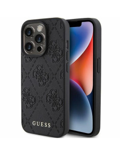 Véritable GUESS Case GUHCP15LP4EPMK pour iPhone 15 PRO (Quilted 4G Classic / Black)