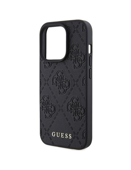 Véritable GUESS Case GUHCP15LP4EPMK pour iPhone 15 PRO (Quilted 4G Classic / Black)