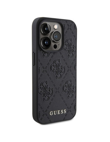 Véritable GUESS Case GUHCP15LP4EPMK pour iPhone 15 PRO (Quilted 4G Classic / Black)