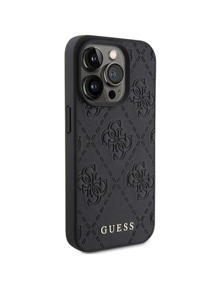 Véritable GUESS Case GUHCP15LP4EPMK pour iPhone 15 PRO (Quilted 4G Classic / Black)