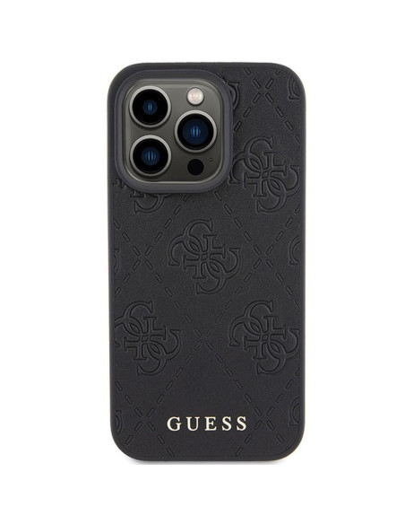 Véritable GUESS Case GUHCP15LP4EPMK pour iPhone 15 PRO (Quilted 4G Classic / Black)
