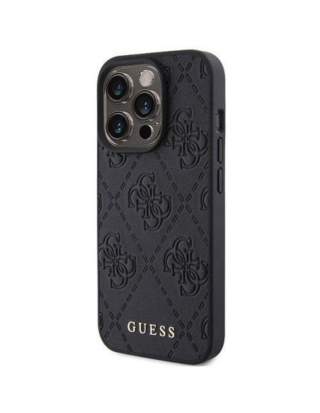 Véritable GUESS Case GUHCP15LP4EPMK pour iPhone 15 PRO (Quilted 4G Classic / Black)