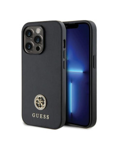GUESS Coque pour IPHONE 15 Pro GUHCP15LPS4DGPK (Strass Metal Logo) noir